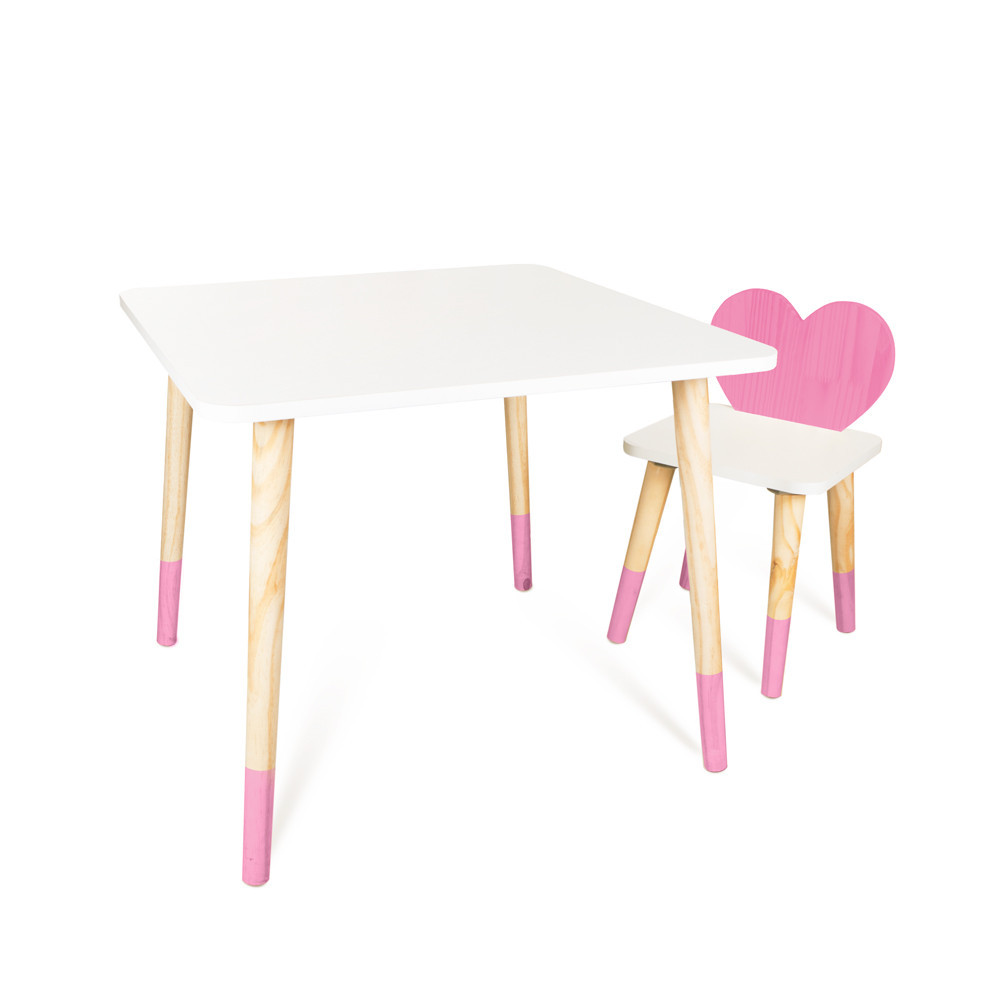 Kit Mesa e Cadeira Infantil Coração - Home & Living