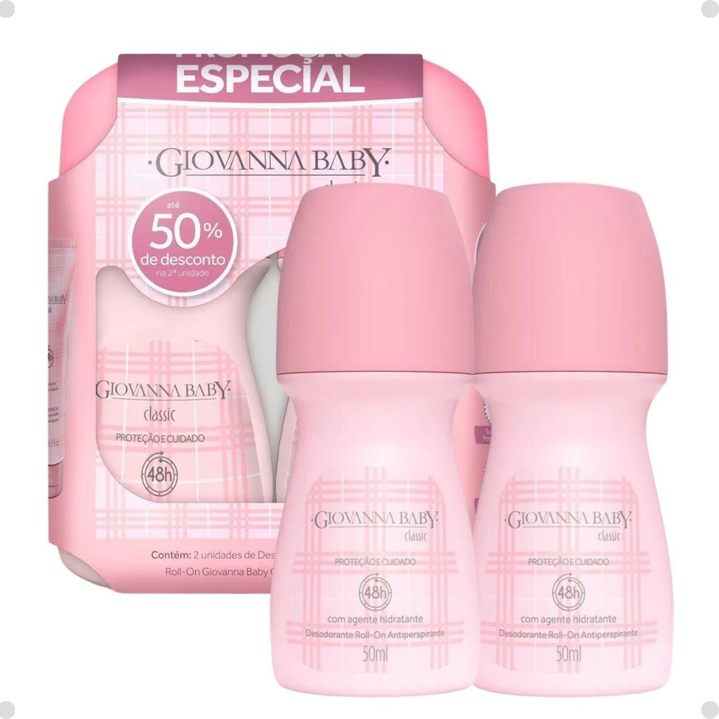 Kit Desodorante Roll-on Giovanna Baby Classic Com 2 em Oferta na Shopee