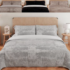 Kit Coberdrom Queen 3 Peças Aveludado com Porta Travesseiros Dupla Face 260X240cm - BF Colchões
