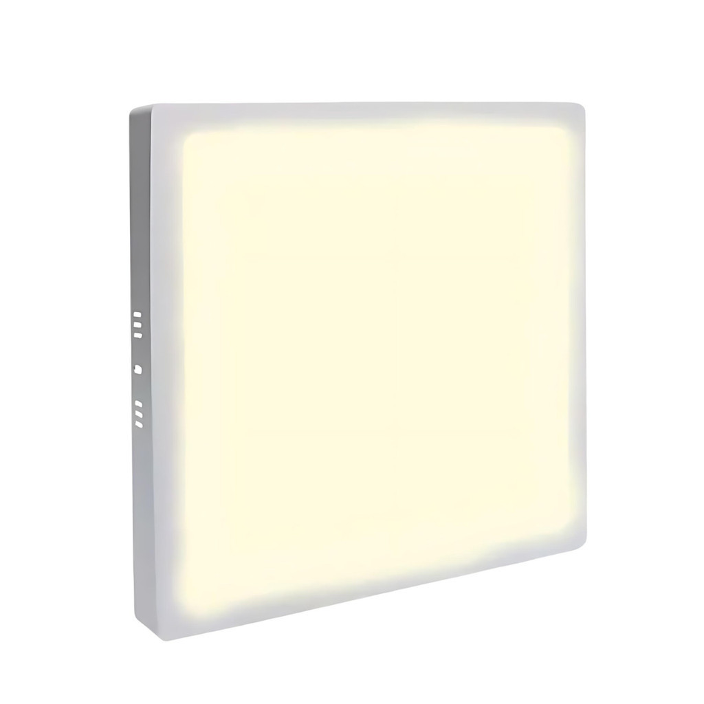 Plafon Painel Led 24w Sobrepor Quadrado Branco Quente 3000k - Aluminio