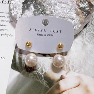 Trio Brincos Pérola folheado a prata 925  e Ouro 18K + brinde 6 pares de tarraxas em Oferta na Shopee