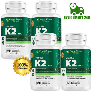 Kit Com 4x Vitamina K2 500mg MK7 Menaquinona -7 Floral Ervas em Oferta na Shopee