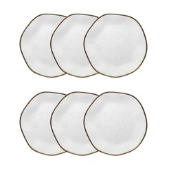 Conjunto 6 Pratos de Sobremesa 21,5 cm Ryo Maresia Porcelana Oxford