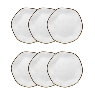 Conjunto 6 Pratos de Sobremesa 21,5 cm Ryo Maresia Porcelana Oxford em Oferta na Shopee