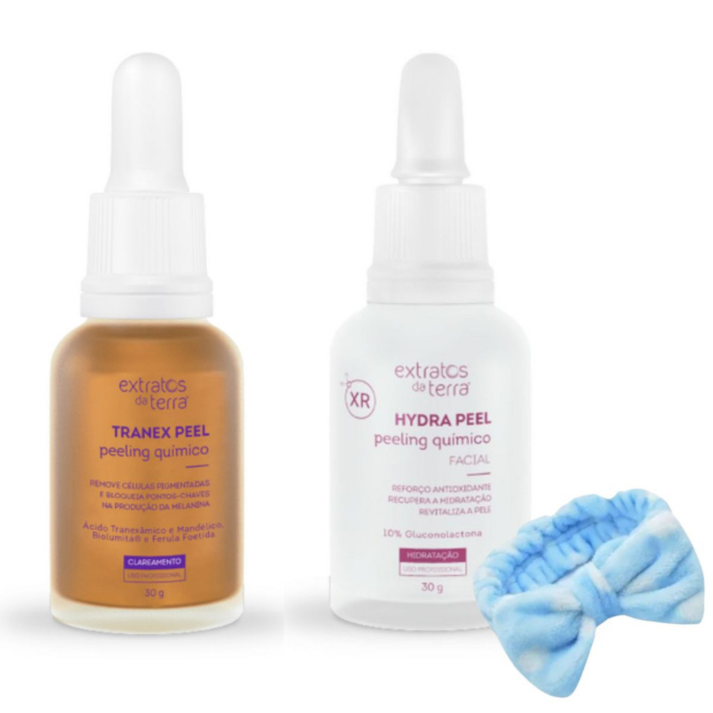 Kit Peeling Clareador Tranex Peel + Peeling Hidratante Hydra Peel Extratos Da Terra