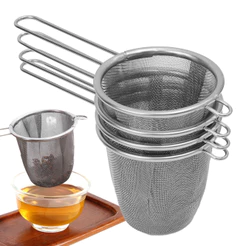 Infusor De Chá De Malha Com Alça-Portátil , Reutilizável-Perfumado De Aço Inoxidável-Coador De Folhas-Para Bule De Água-