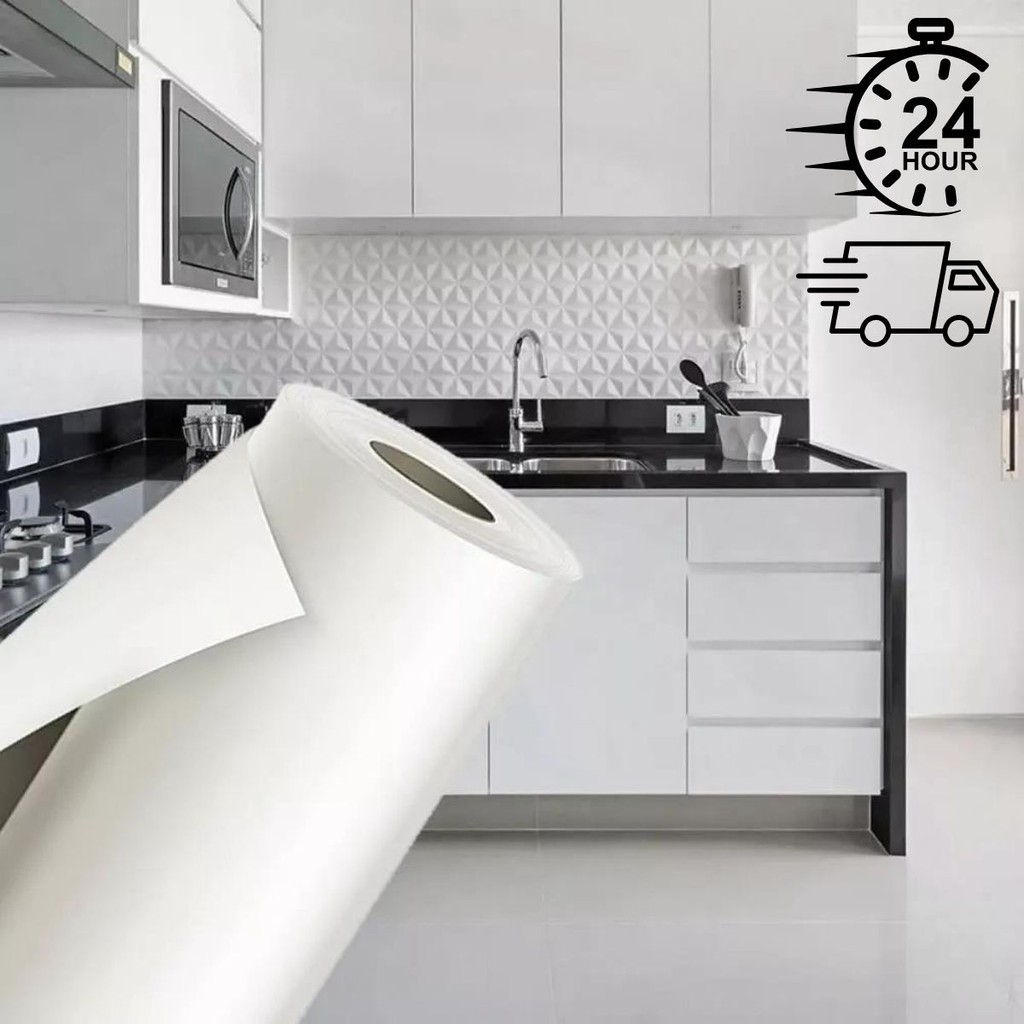 Papel Adesivo De Parede Rolo 10 Metros Branco Fosco Moveis Envelopamento Lavável Fácil De Aplicar em Oferta na Shopee