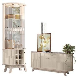 Aparador Para Sala Buffet Mônaco E Cristaleira Marina Calacata Off White - Madetec em Oferta na Shopee