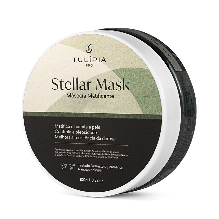 Máscara Facial Matificante Controla Oleosidade S/ Ressecar Efeito Matte Stellar Mask Tulipia 100g em Oferta na Shopee