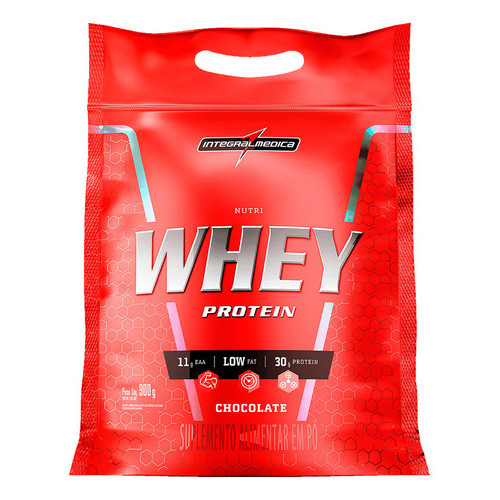 Suplemento Alimentar em Pó Nutri Whey Protein Chocolate Integral Refil Sachê 900g