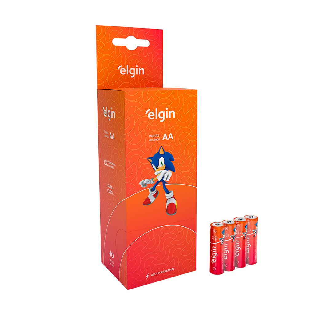 Tubo Pilha Zinco Aa Elgin R06P 1,5v Alta durabilidade 40 Unidades Kit em Oferta na Shopee