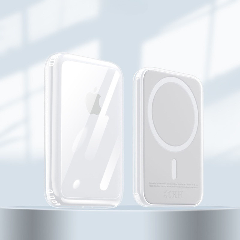Capa De Silicone Transparente Antiqueda Protetora Para Bateria Externa Apple Mag