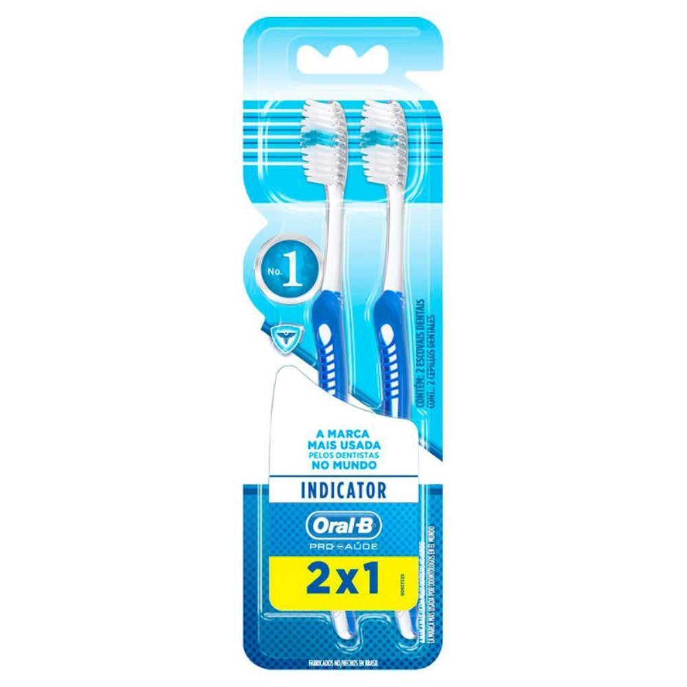 ORAL-B ESCOVA DENTAL INDICATOR PRO-SAÚDE 35 MACIA COM 2 UNIDADES em Oferta na Shopee