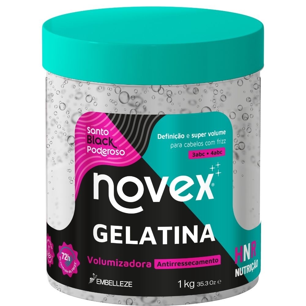 Gelatina Novex Santo Black Poderoso Volumizadora 1KG em Oferta na Shopee