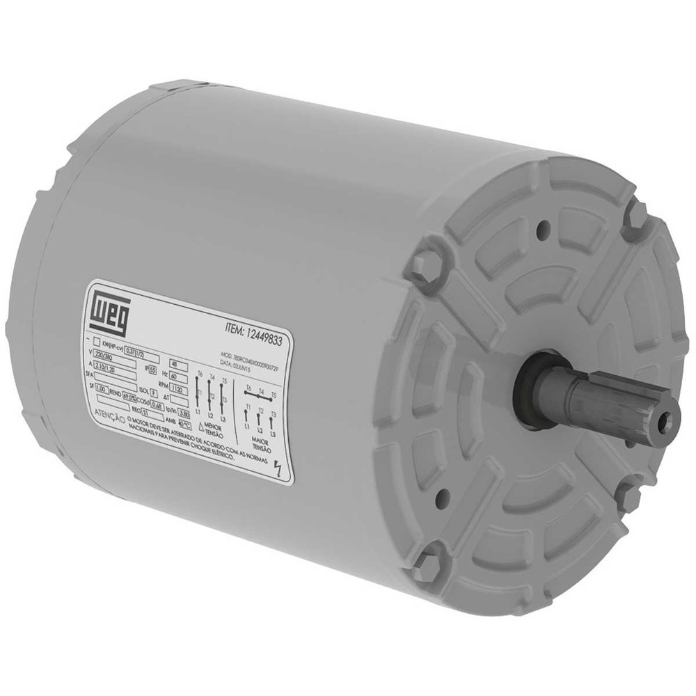 Motor Weg para Aviario Trifásico 220/380V 1/2 CV 6P 48 WCF1