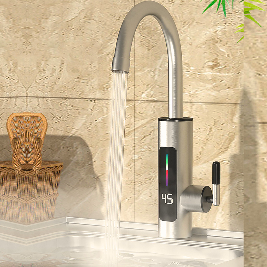 Torneira Elétrica Para Cozinha Banheiro Com Visor de Temperatura Regulagem e Giratória 360...
