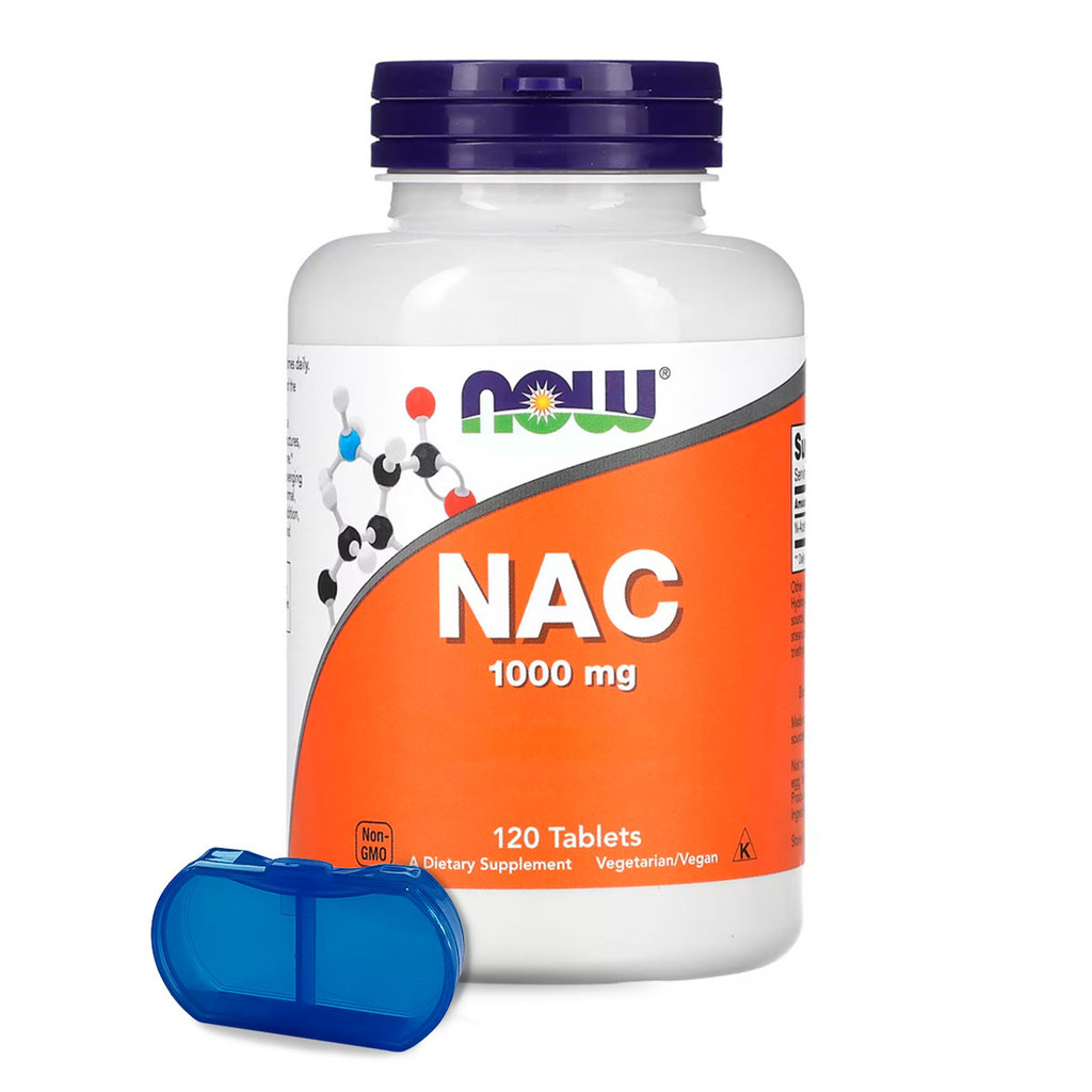 Nac N-Acetilcisteína 1000mg NowFoods 120Tab + Porta Cápsulas