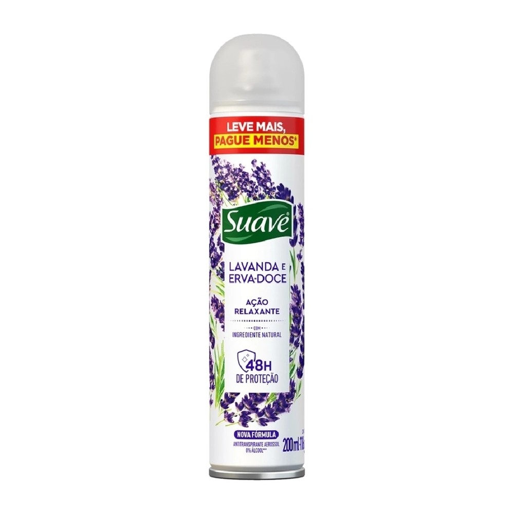 Desodorante Aerosol Suave Lavanda e Erva Doce 48h 200ml
