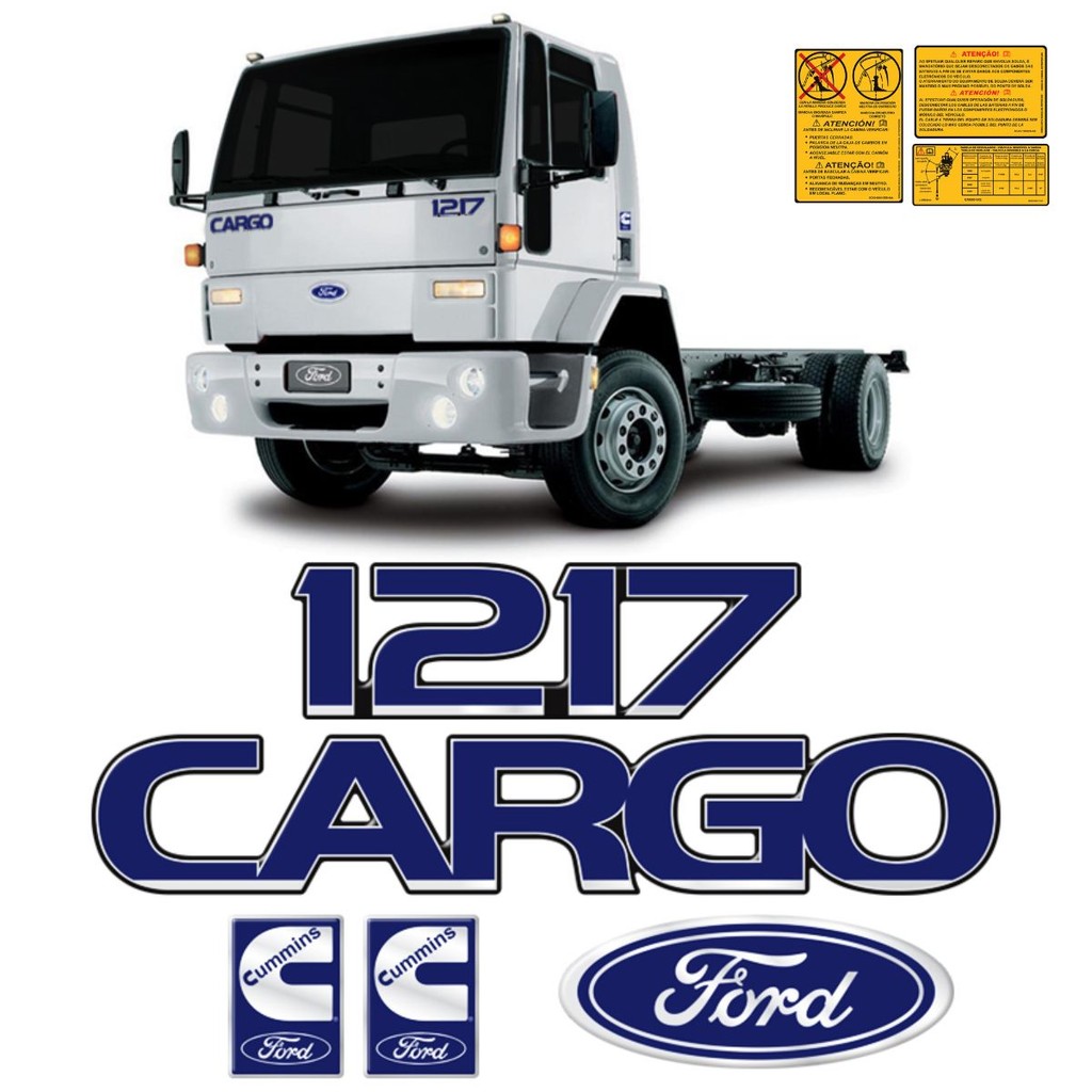 Kit Emblemas Cargo 1217 Adesivos Caminhão Ford Cummins Genérico