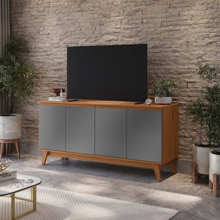 Aparador Kappesberg 4 Portas Canela/Chumbo 156cm em Oferta na Shopee
