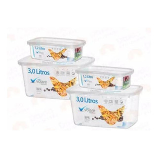 4 Potes Volare Transparente Rischioto 1,2 L E 3,0 L Presidio em Oferta na Shopee