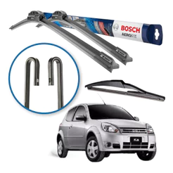 3 Palhetas Dianteira E Traseira Bosch Ford Ka 2002 A 2010