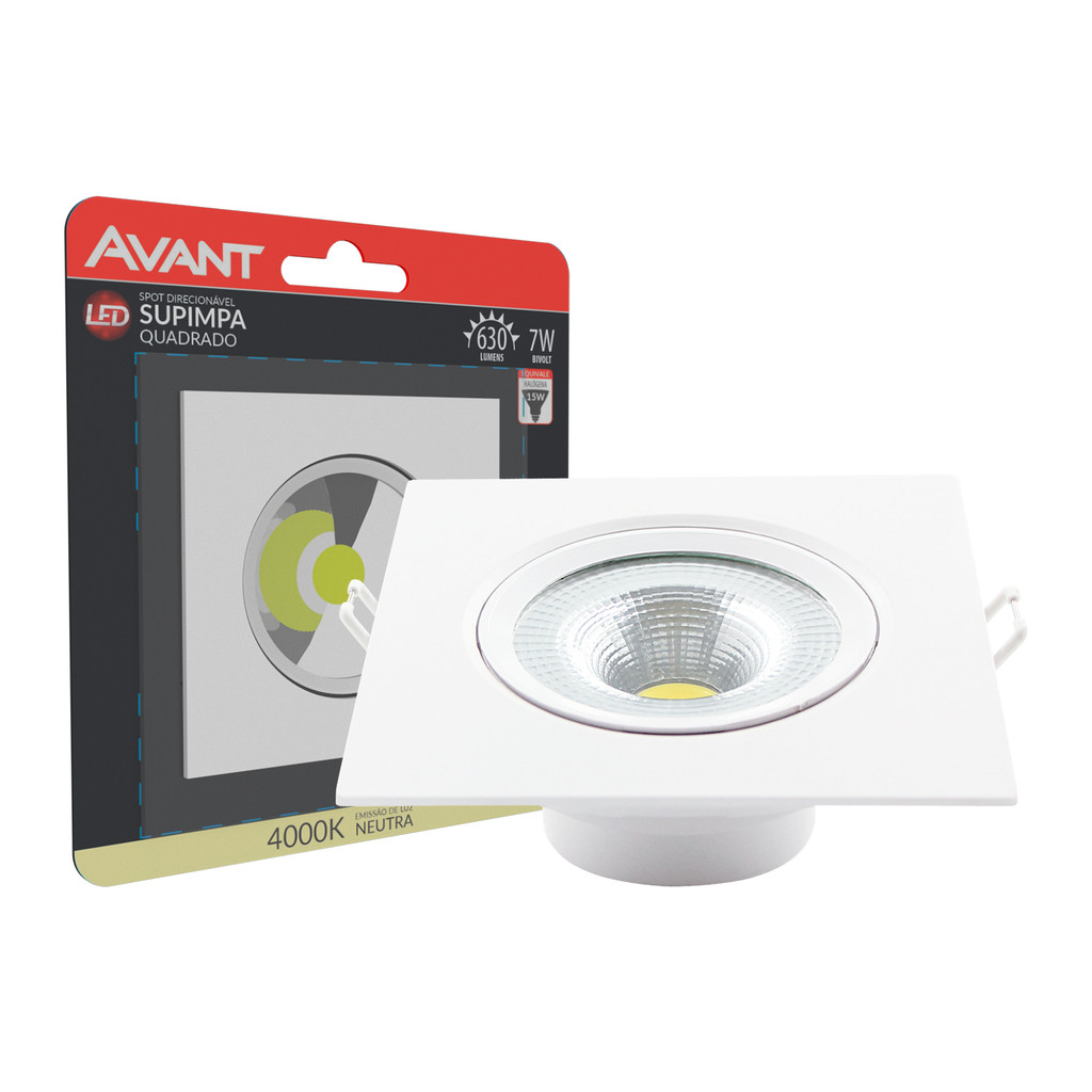 Spot Led Authentic Emb. Quadrado 7w 4000k 11.8cm BF Avant em Oferta na Shopee
