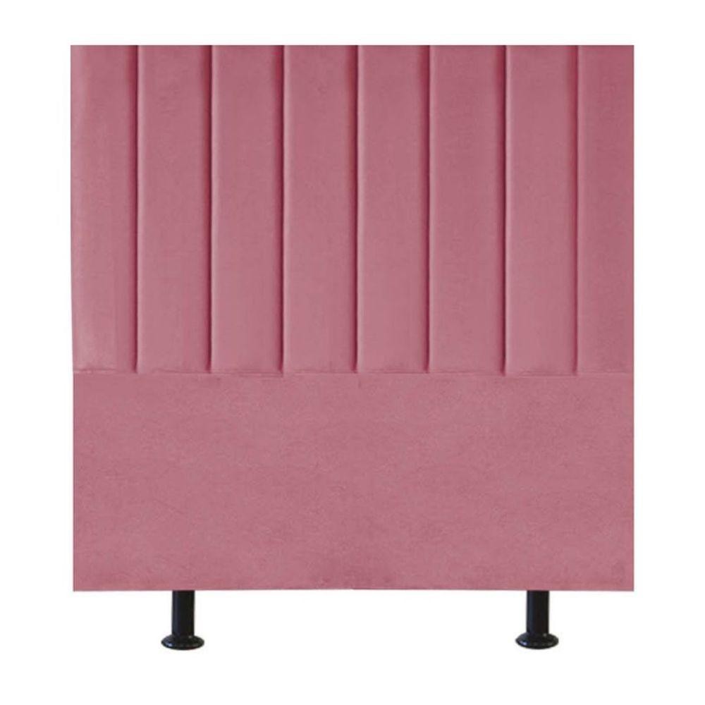 Cabeceira Estofada Cama Box Casal 140 Cm Taís Suede rosa em Oferta na Shopee