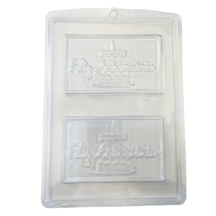 Forma de Acetato Feliz Aniversário - Ref.247 - 1 unidade - Crystal - Rizzo