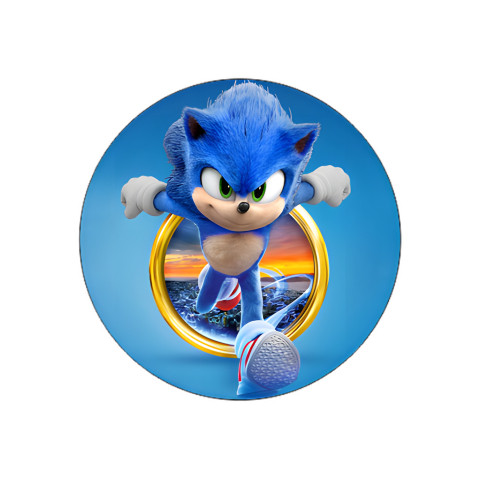 NOVO Painel Festa Infantil Redondo Sonic Correndo + Arco, Suporte incluso. Fazemos personalizado com qualquer tema. Confeccionado em Lona fosca, impressão de alta resolução. cenário , p/ Decoração