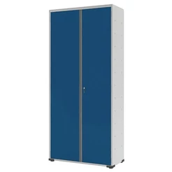 Armário de Aço 2 Portas Multiuso Organizador Escritório 4 Prateleiras EA301 Azul