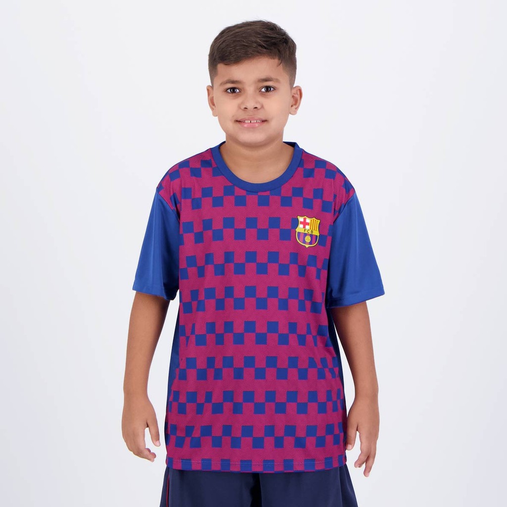 Camisa Barcelona Dominant Juvenil Azul em Oferta na Shopee
