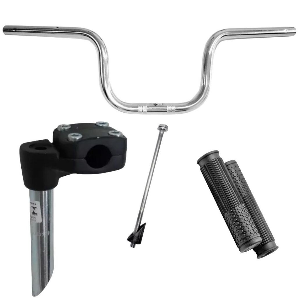 Guidão Titan Cg Cromado Para Bicicleta + Suporte Mesa com parafuso de bike kit tipo mobi