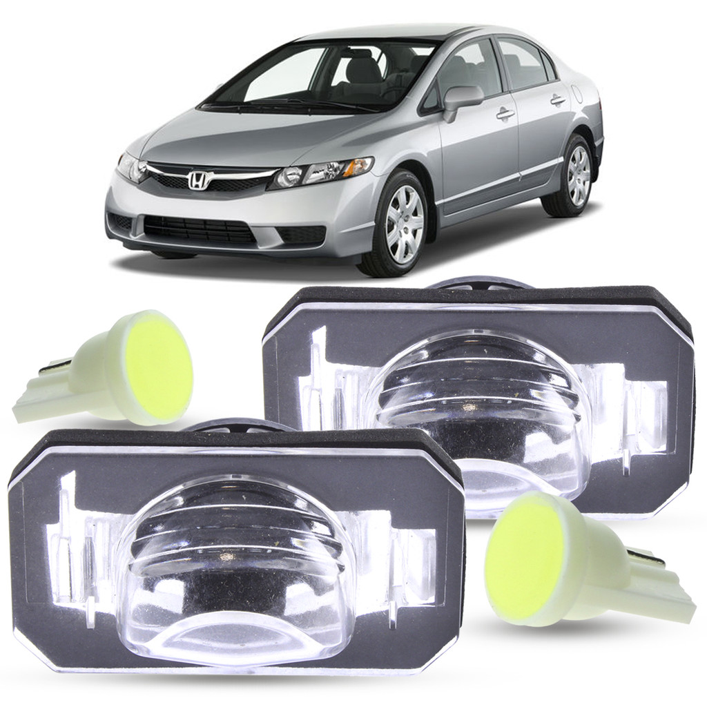 Par de Lanterna Luz de Placa + LED Honda Civic New Civic 2001 2002 2003 2004 2005 2006 2007 2008 2009 2010 2011 2012