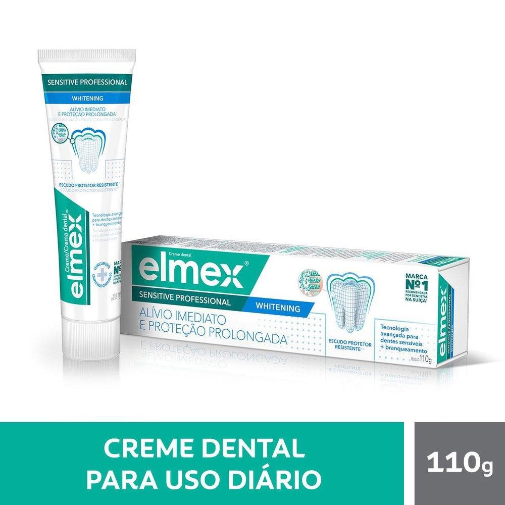 Creme Dental Para Sensibilidade Elmex Sensitive Professional Whitening 110g em Oferta na Shopee