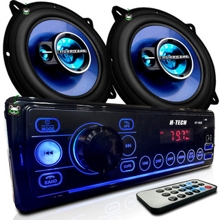 Kit Rádio Mp3 Som Automotivo + Par Alto Falante Triaxial 5 Pol 100w em Oferta na Shopee