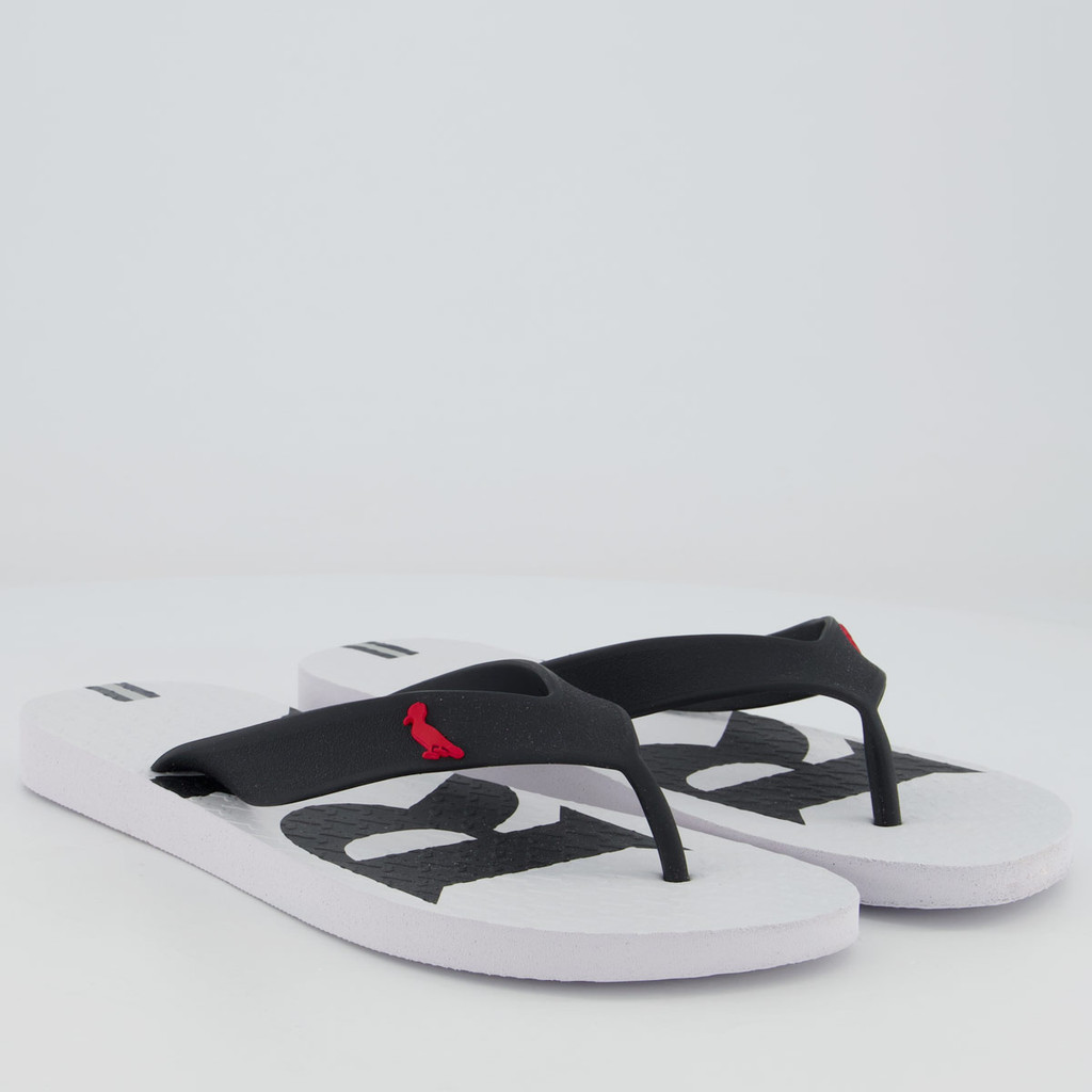 Chinelo Reserva Logo Branca e Preta