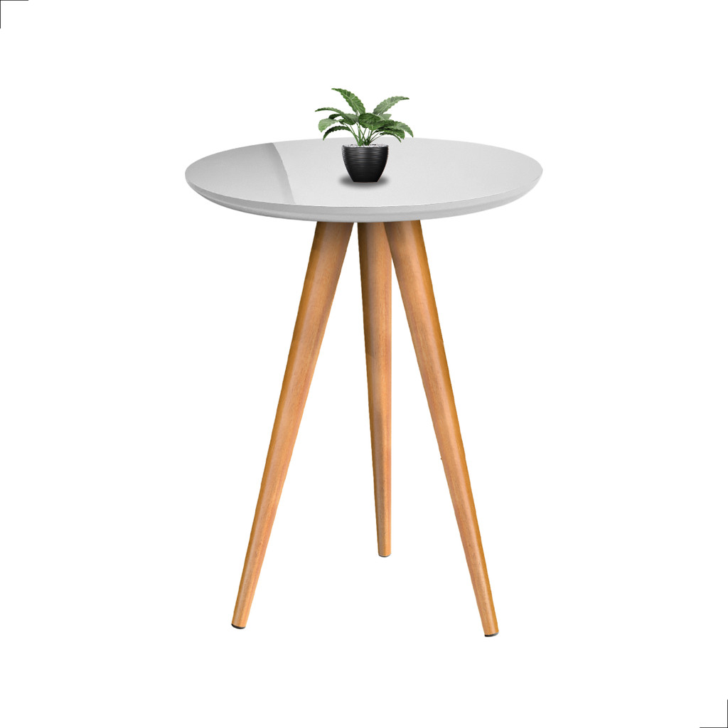 Mesas De Apoio 72cm Estilo Retrô Vintage Redonda Com Pés Palito Decoração Sala