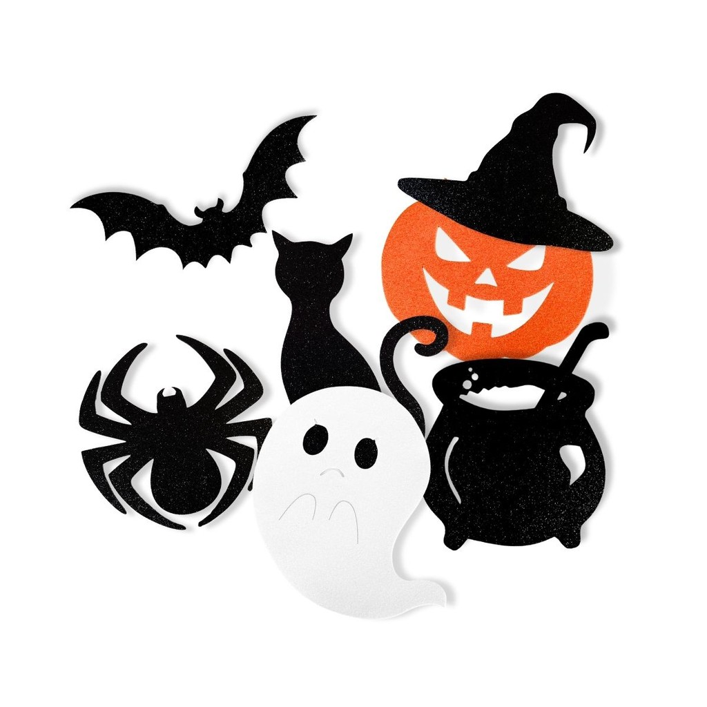 300 Enfeite Colorido Halloween Eva Glitter Festa Decorar 6cm