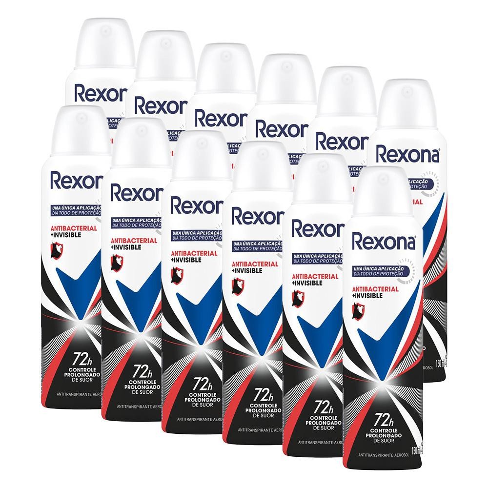 Kit 12 Desodorante Rexona Motionsense Antibacterial e Invisible 150ml em Oferta na Shopee