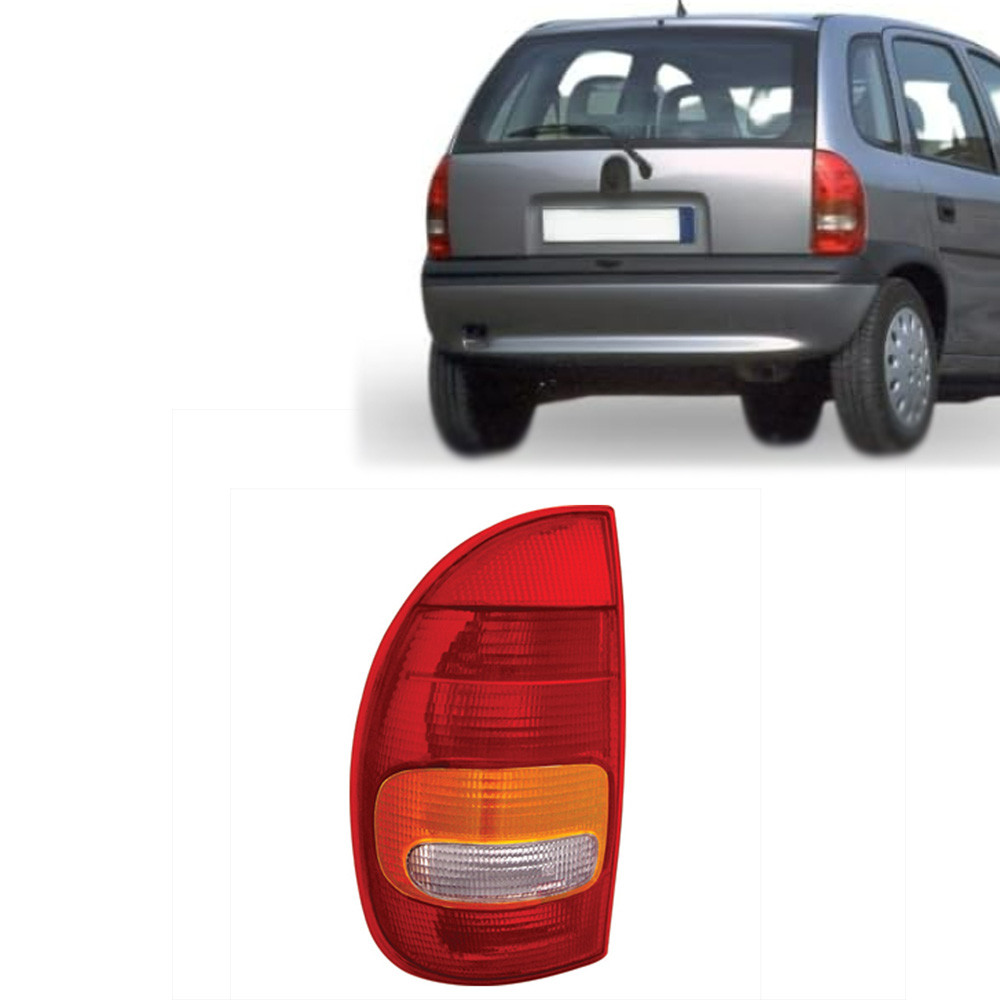 LANTERNA TRAS CORSA HATCH LISA 96 97 98 99 00 4 PORTAS ESQUERDA TRICOLOR
