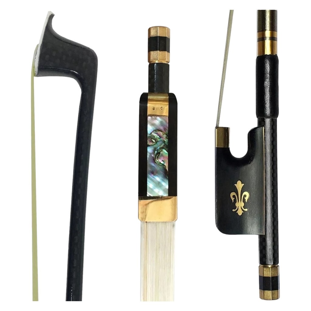 Arco Violoncelo 4/4 Fibra De Carbono Ronsani Crina Preta