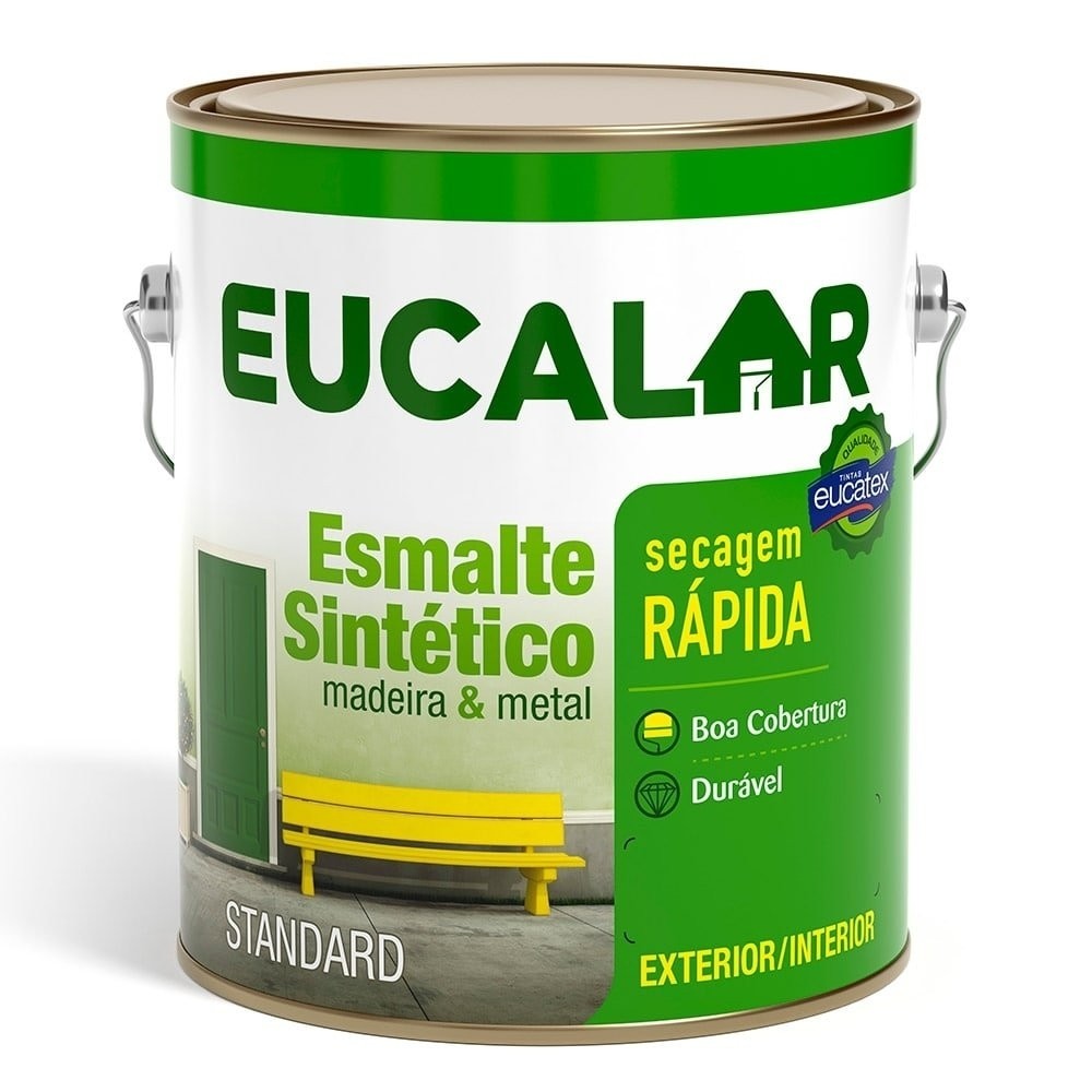 Tinta Esmalte Eucalar Brilhante Cinza Escuro 3,6 Litros - Home & Living