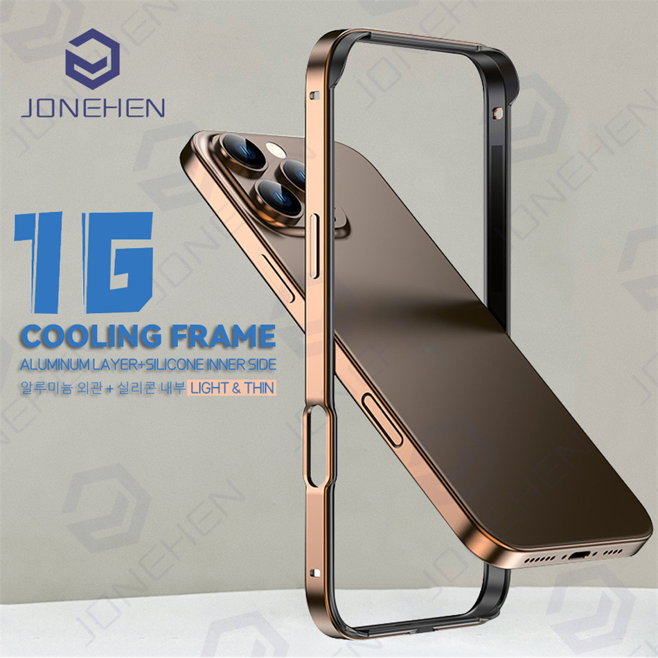 Capa De Metal De Alumínio Com Moldura De Silicone Híbrida Para iPhone 17 16 15 13 12 Pro Max 14 Plus Melhor Calor Luz Li em Oferta na Shopee