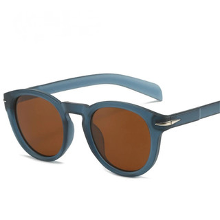 Óculos De Sol Polarizados Retrô Redondos Masculinos Tons UV400 Moda Azul Verde