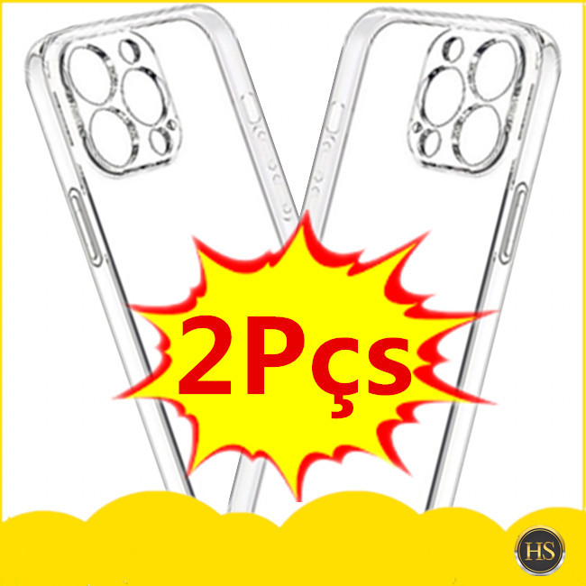 KIT Com 2 Capa Capinha Transparente Anti Impacto TPU Para Samsung A51 A21 A13 A23 A33 A53 A73 5GA14 A24 A34 A54 M14 M54