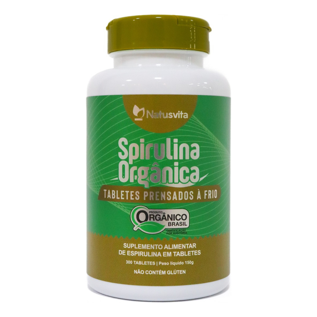 300/600/900 Tabletes Spirulina Orgânica Selo SISORG Certificada IBD Pura Prensada à Frio Vegana em Oferta na Shopee