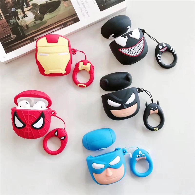 Capa De Silicone Macio 3D Marvel , Compatível Com AIRPODS 4 PRO2/1/2/3 PRO , Protetora Apenas , Acessórios De Proteção