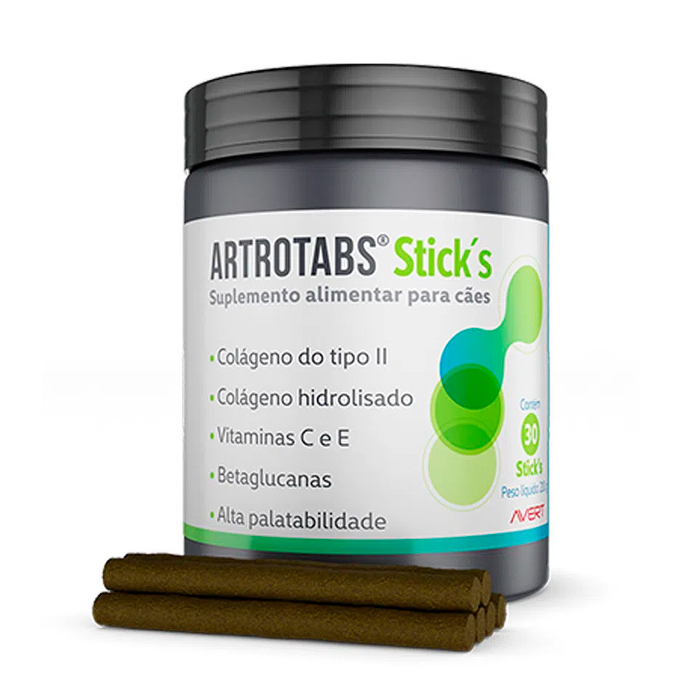 Suplemento Alimentar Avert Artrotabs Stick's para Cães - 30 Stick's em Oferta na Shopee