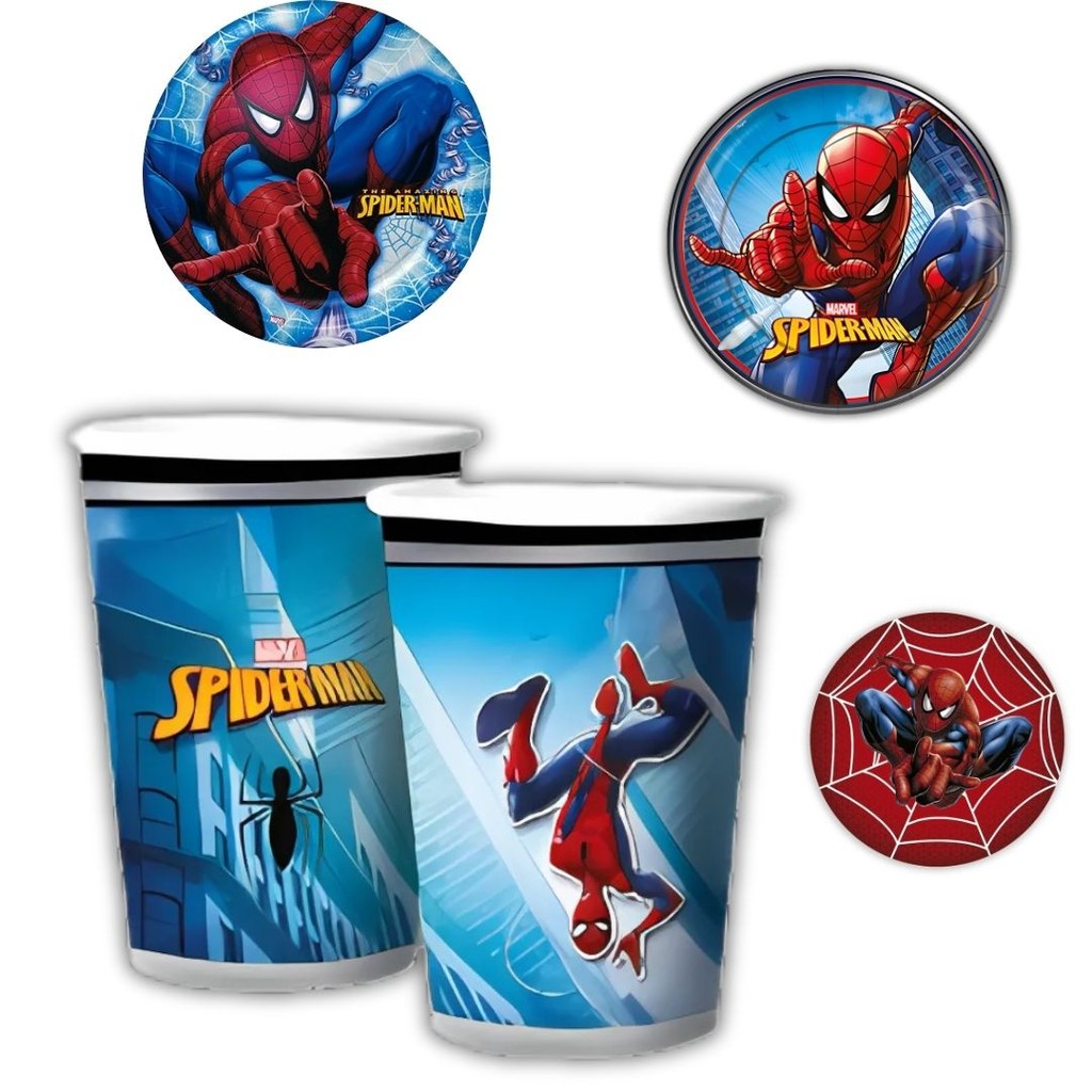 8 COPO PAPEL FESTA  HOMEM  ARANHA SPIDER MAN 180ML REGINA em Oferta na Shopee
